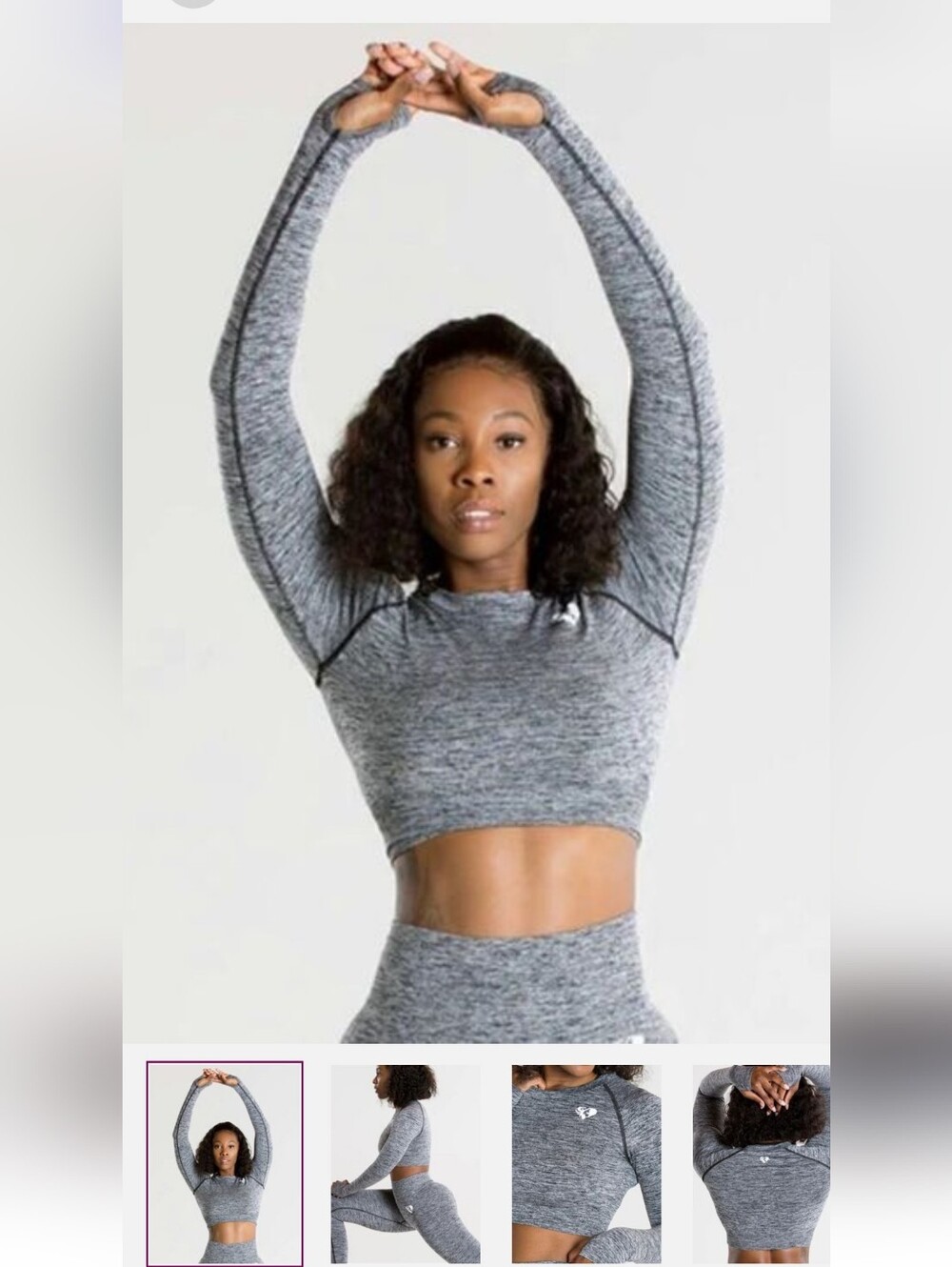 Seamless Long-Sleeve Crop Top Set